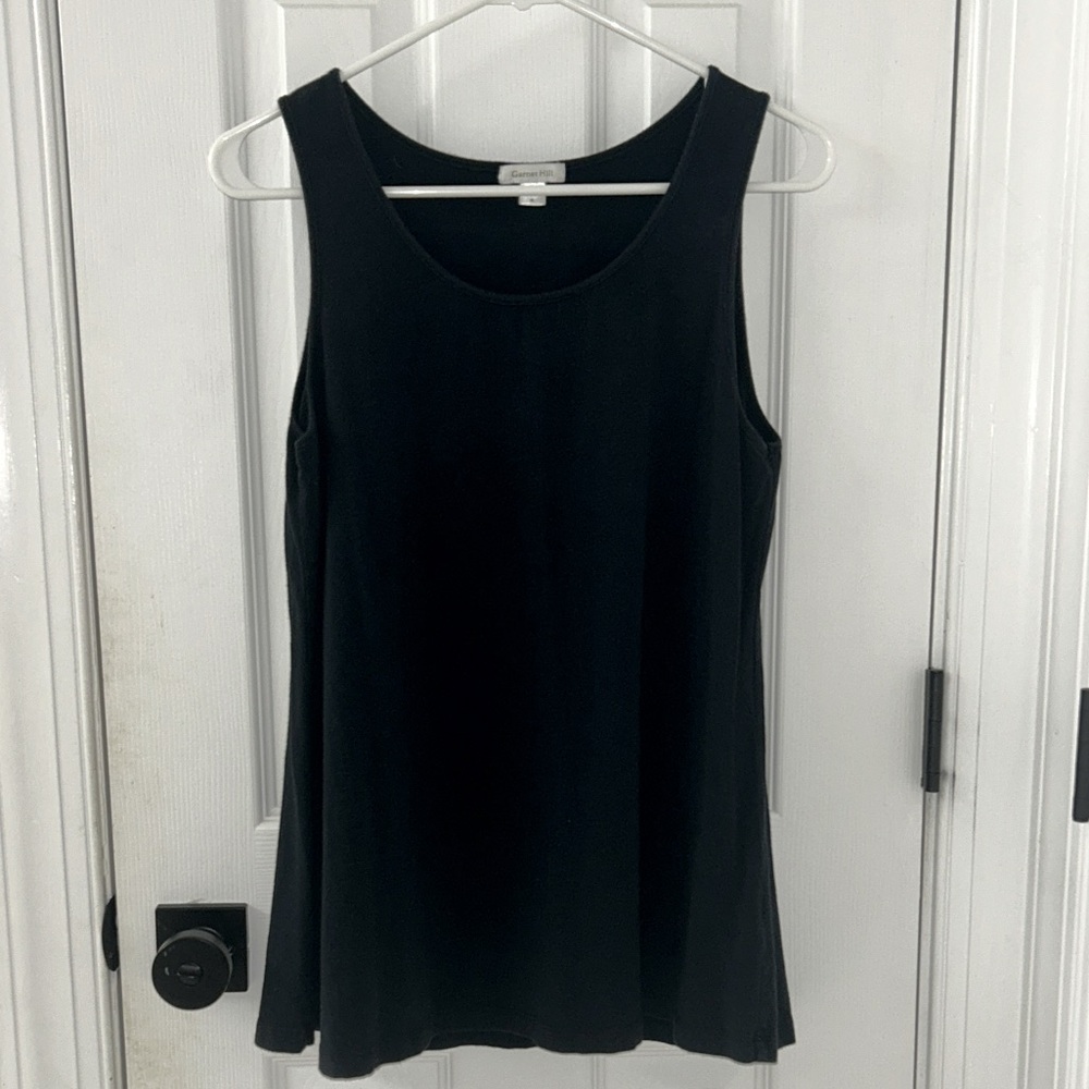 Garnet Hill Black Flyaway Tank Top